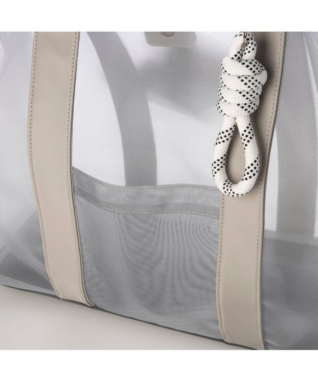 UNBILLION カシュカシュ cachecache / チュールメッシュスクエアビッグトート ライトグレー