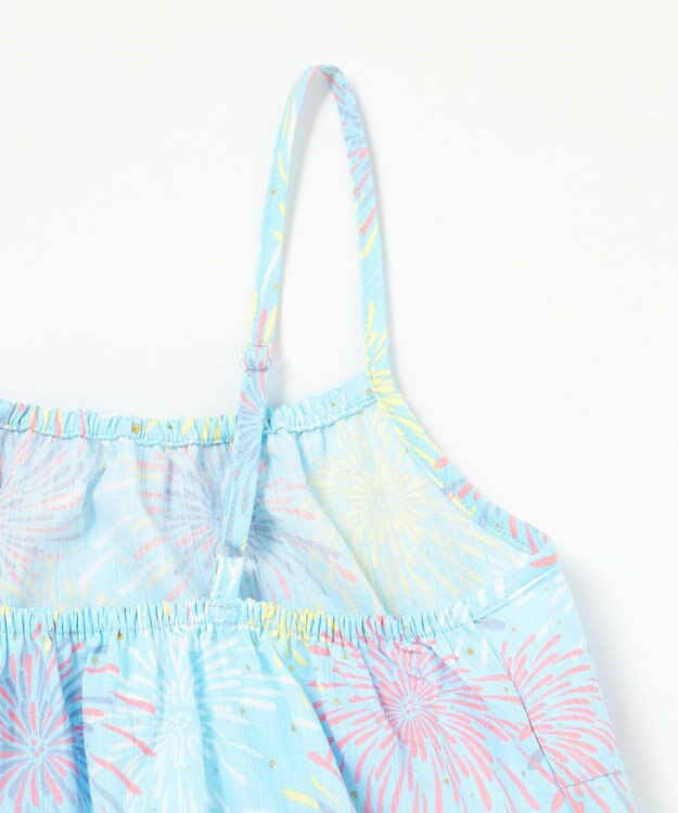 ANY KIDS 【簡単着付け】2WAY セパレート浴衣セット サックスブルー×花火