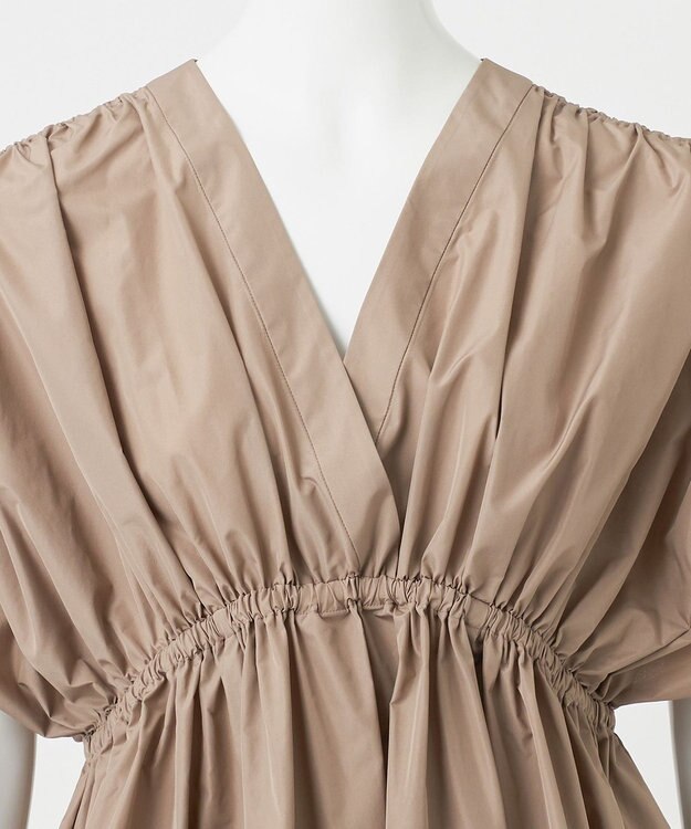 23区 S 【R(アール)】シルクタフタ ギャザーブラウス モカ系