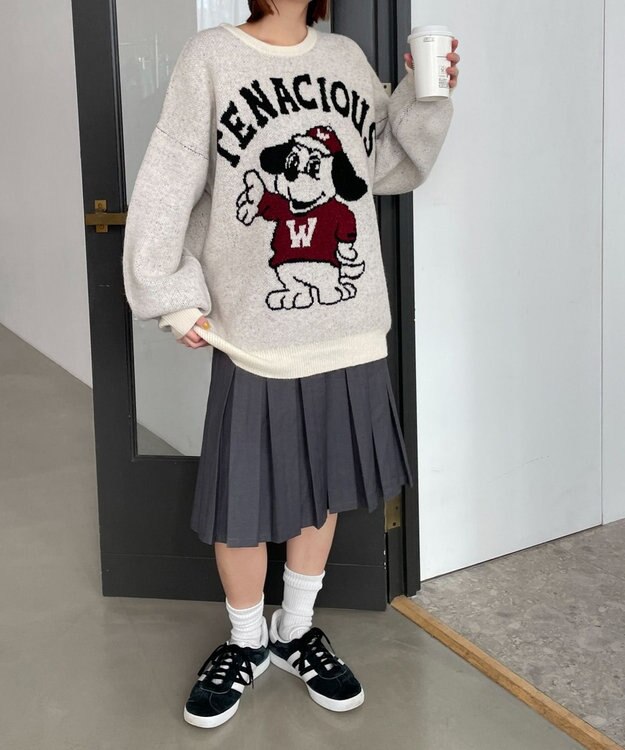 WEGO ファニーグラフィックフラッフィーニットプルオーバー 柄3