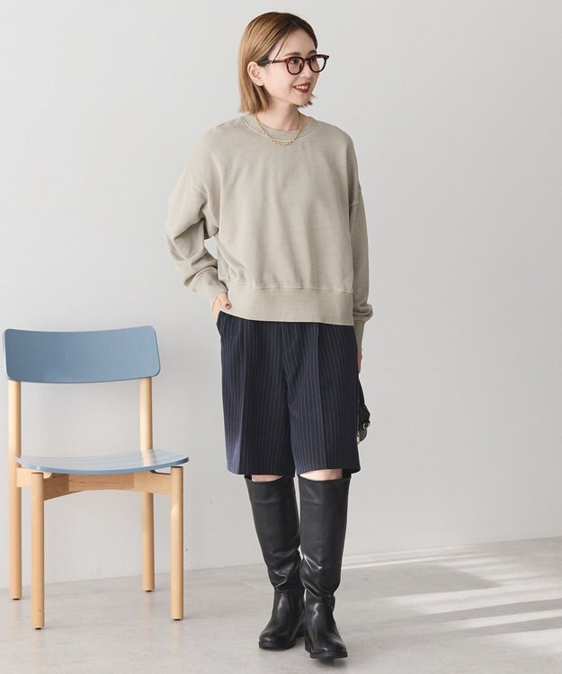 AMERICAN HOLIC ピグメント裏毛プルオーバー Gray Beige