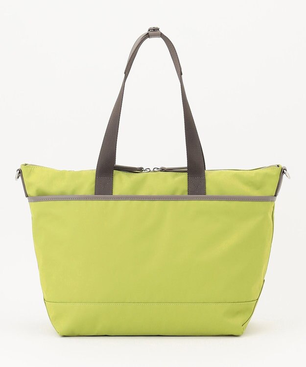 Y'SACCS ナイロン×リサイクルレザー　コンビマルチトート ライトグリーン