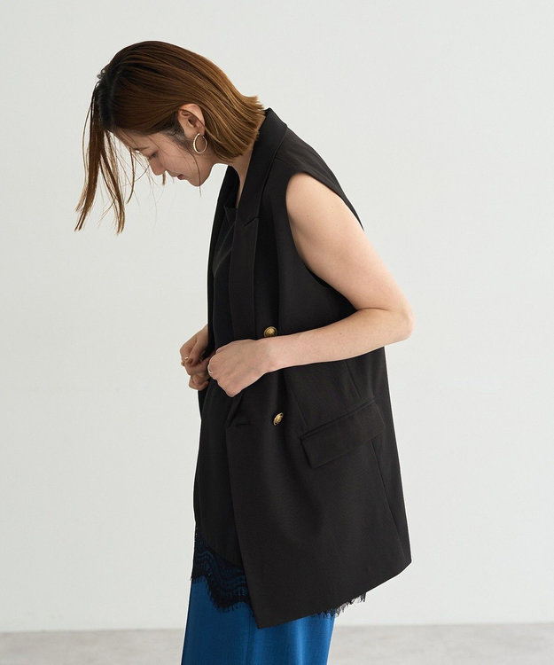 YECCA VECCA ドライタッチ金釦テーラードジレ Black