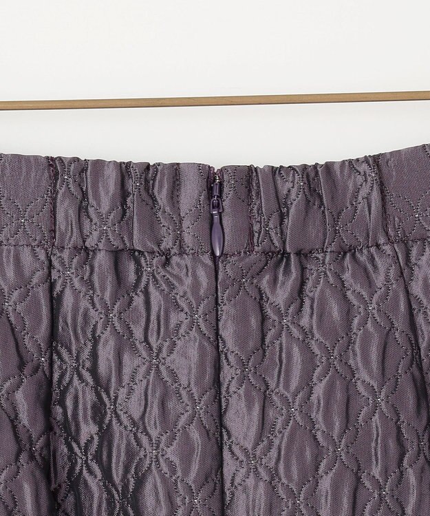 組曲 ジオメトリックフラワージャガード フレアスカート ローズパープル系