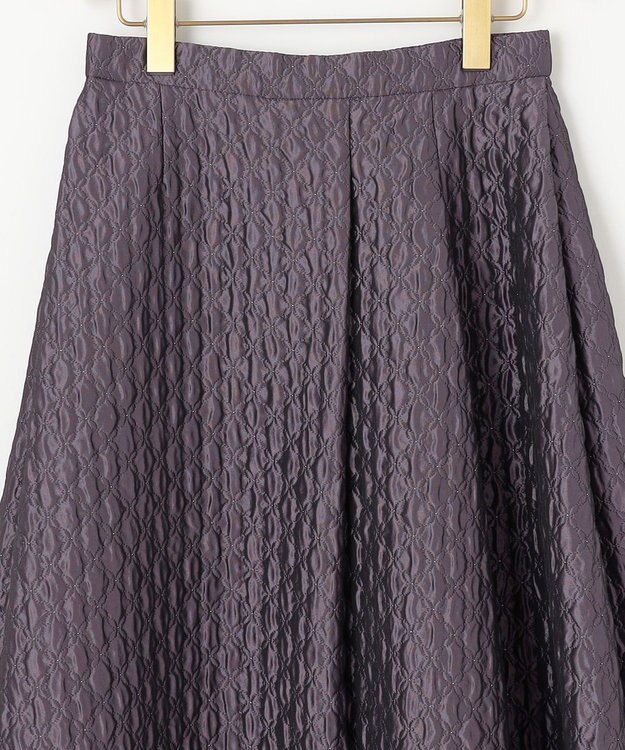 組曲 ジオメトリックフラワージャガード フレアスカート ローズパープル系