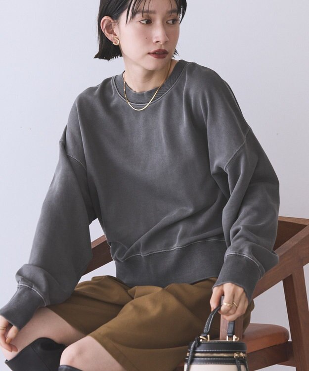 AMERICAN HOLIC ピグメント裏毛プルオーバー Charcoal Gray