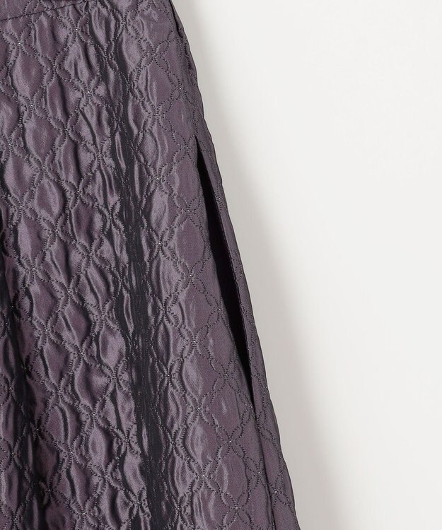 組曲 ジオメトリックフラワージャガード フレアスカート ローズパープル系