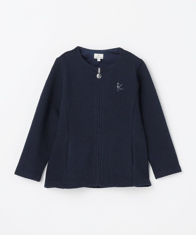 組曲 KIDS 【110-140㎝】フラワーキルト パーカー ネイビー