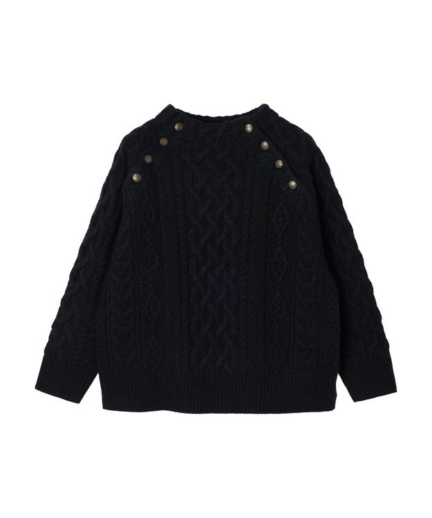 CRAFT STANDARD BOUTIQUE ラグランケーブルニットプルオーバー　 Navy