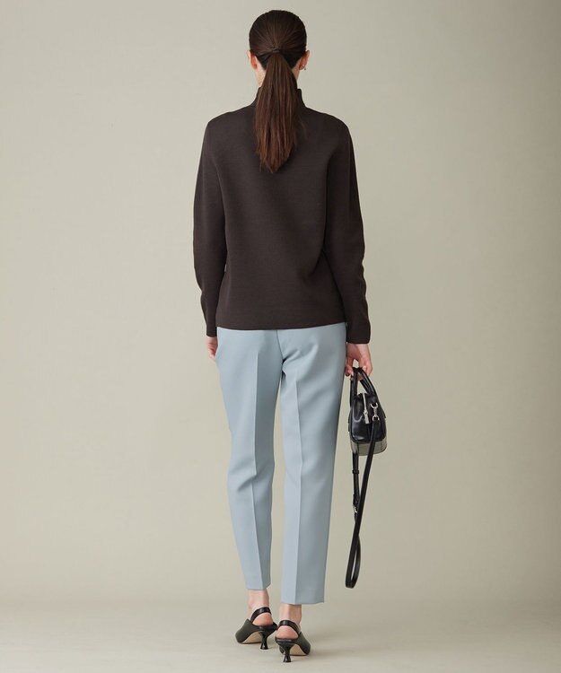 ICB L 【洗える】ウールブレンドスムース ハイネックプルオーバー バーントブラウン系