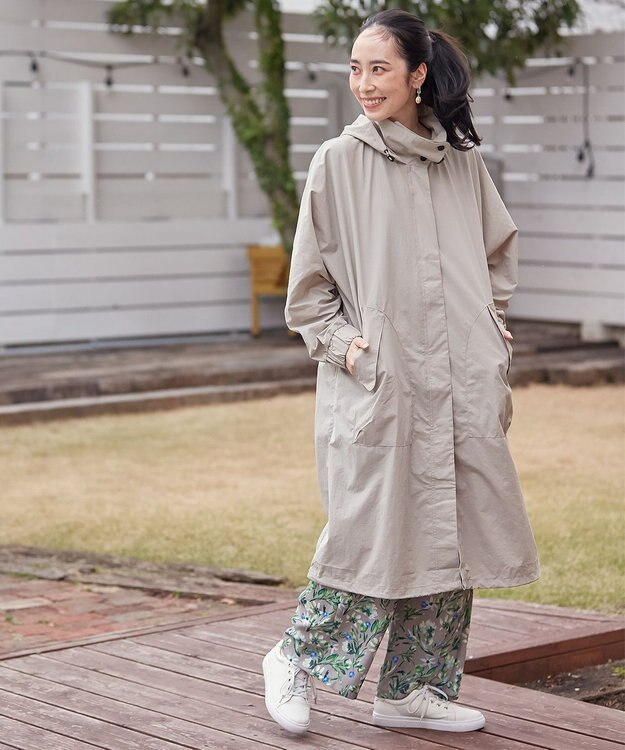 ANY フーデットレインコート グレー