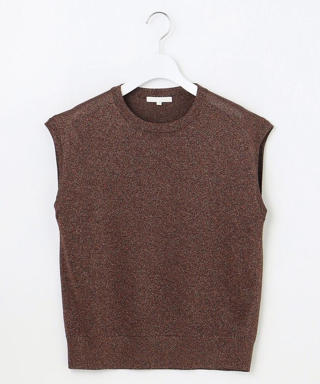 自由区 S 【カタログ掲載】カラーミックスラメスリーブレス ニット ローズ