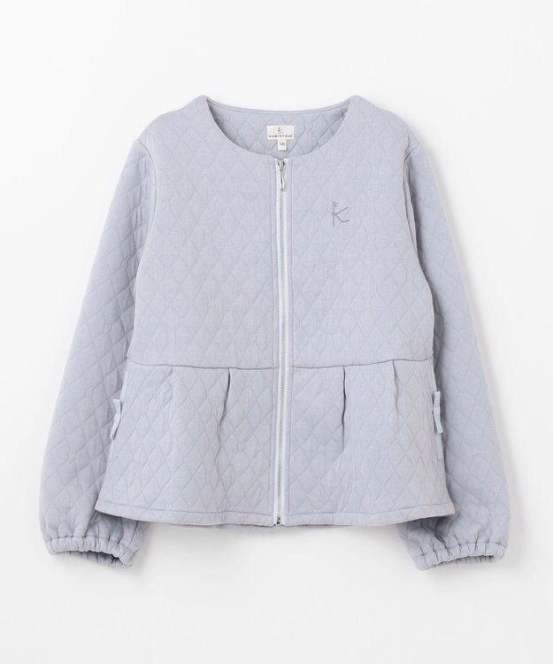 組曲 KIDS 【110-140㎝】ハートキルトジャガード アウター サックスブルー系