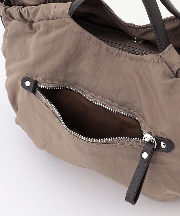 LA BAGAGERIE 【MONICA】サイドギャザー2WAYトートバッグ Sサイズ ベージュ