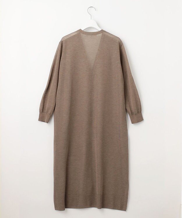 23区 【洗える】シャイニーシアー ニット ロングカーディガン ブラウン系