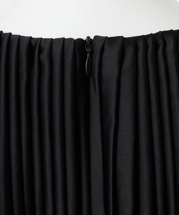 23区 L 【エステータ】ドレープサテン プリーツブラウス ブラック系