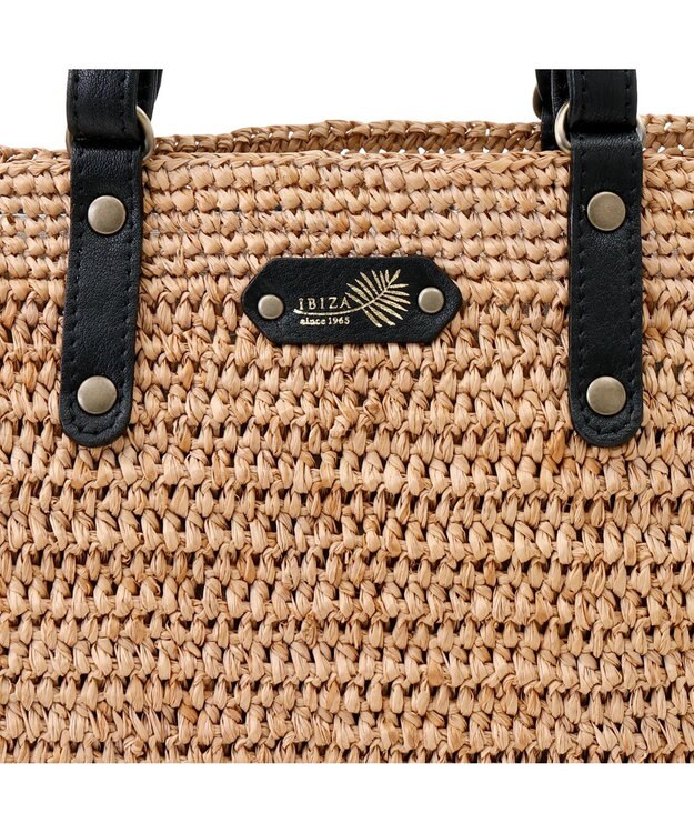 IBIZA ラフィア　2WAYバッグ 濃茶