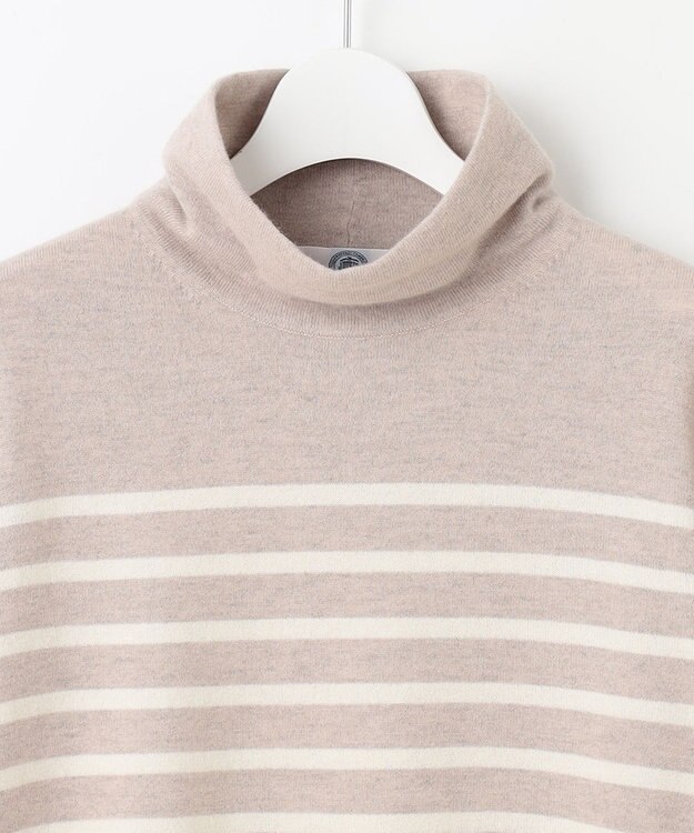 J.PRESS LADIES 【洗える】SEMI WORSTED WOOL バスクボーダー ニット ベージュ系1