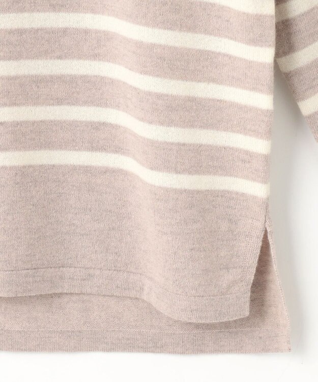 J.PRESS LADIES 【洗える】SEMI WORSTED WOOL バスクボーダー ニット ベージュ系1