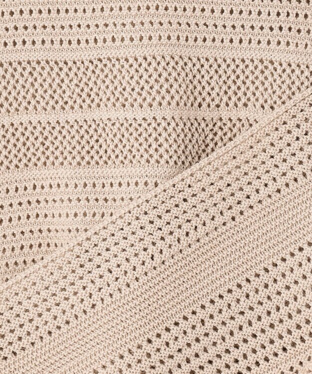 23区 S 【洗える】レーシーコットンコード ニット ベージュ系