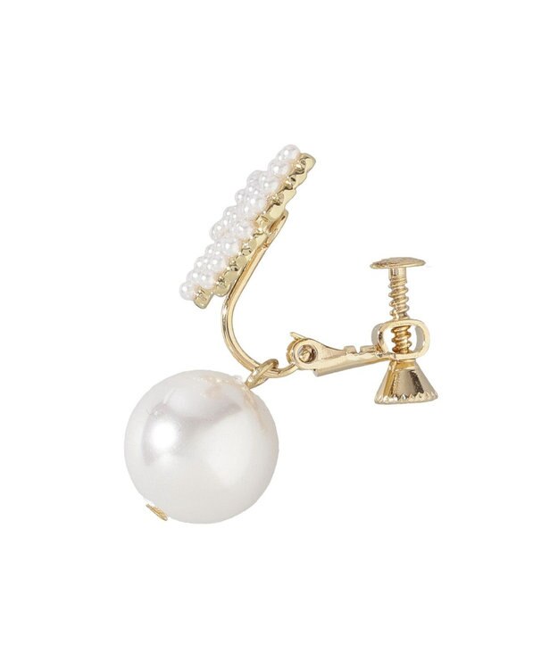 Maison de FLEUR パールリボンイヤリング Gold