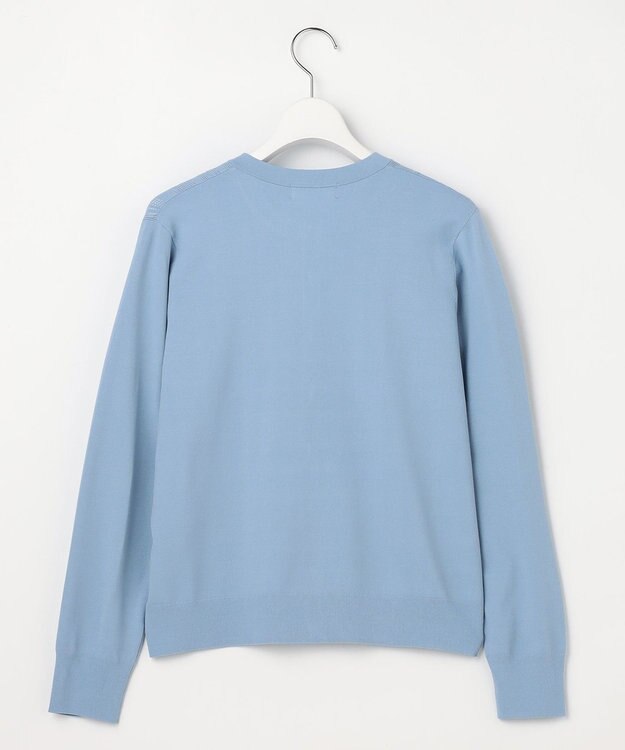 J.PRESS LADIES Rayon Elite Stretch クルーネック カーディガン サックスブルー系