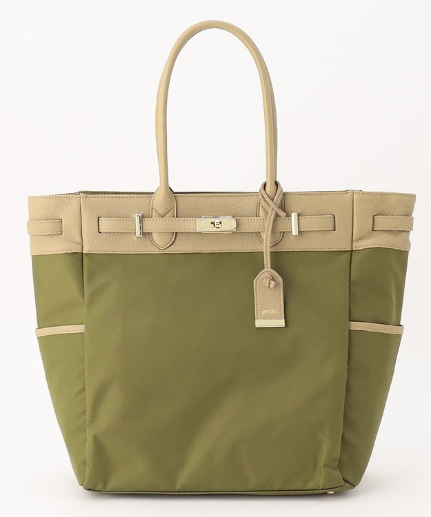 UNBILLION perche ナイロン×ゴートヒネリ金具トートバッグ OL