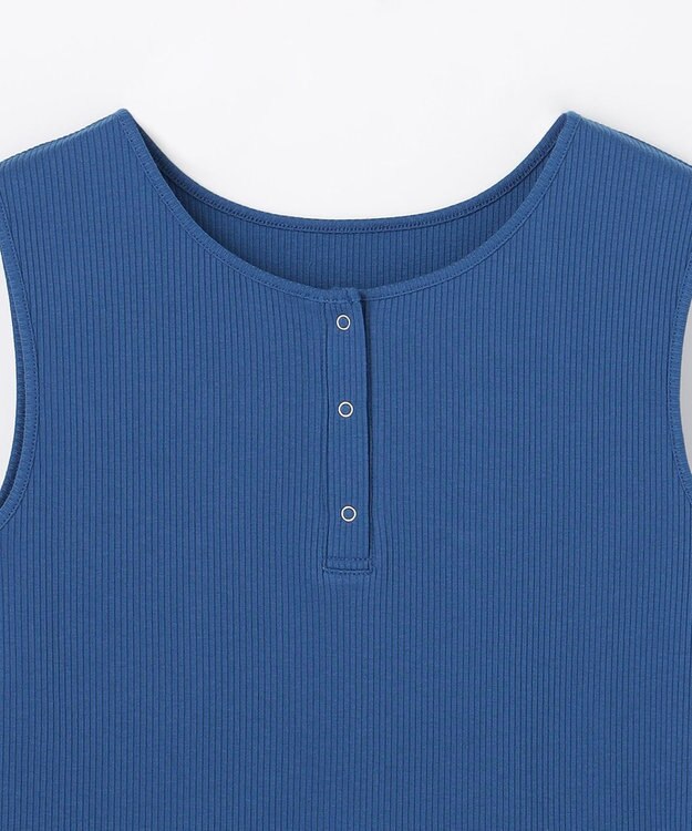 ANY L 【2SET】ツインセットヘンリーネックタンクトップ ブルー×グレー