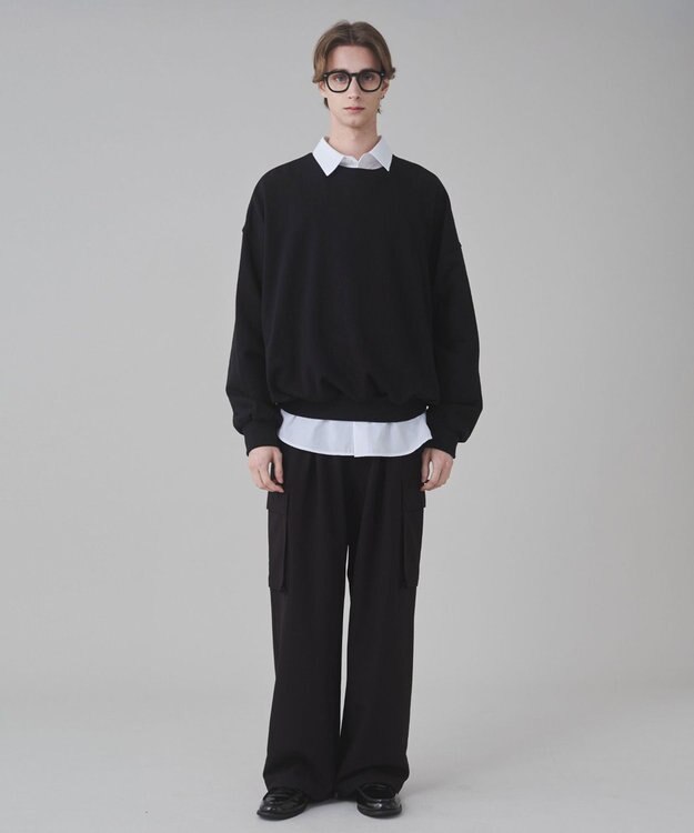 WEGO 【ユニセックス着用ITEM】バルーンクロップドプルオーバー ブラック