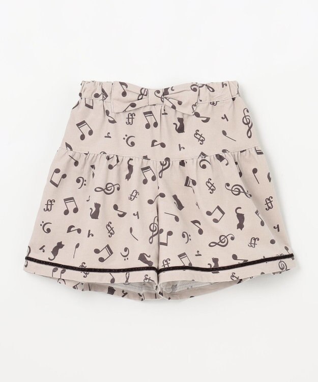 ANY KIDS 音符総柄キュロット ミルキーベージュ