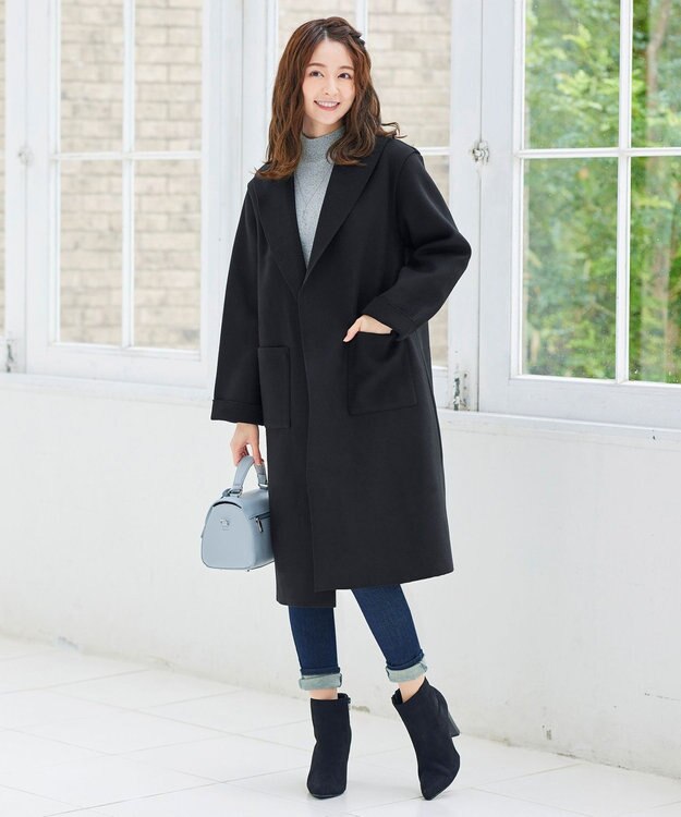 Tiaclasse L 【洗える】体型カバーも叶うMIX糸ニットチュニック ライトグレー