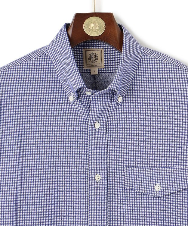 J.PRESS MEN 【KING SIZE】ギンガムネルジャージ シャツ/B.D ネイビー系3