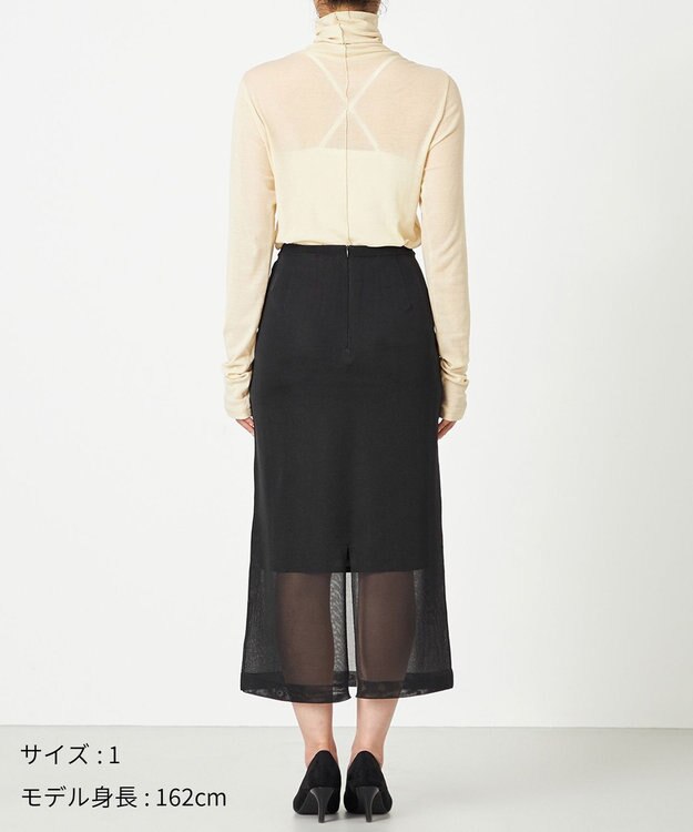 NAVE 【Nave・洗える】シアーニット スカート ブラック系