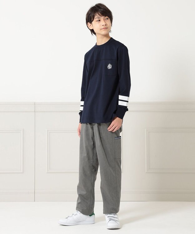 J.PRESS KIDS 裏付きライトツイル パンツ ライトグレー系