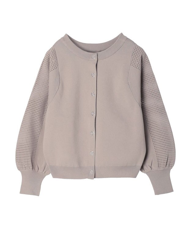 Green Parks ・ｆｕｒｒｙ　ｒａｔｅ２ｗａｙかる~いニットカーデ Light Gray