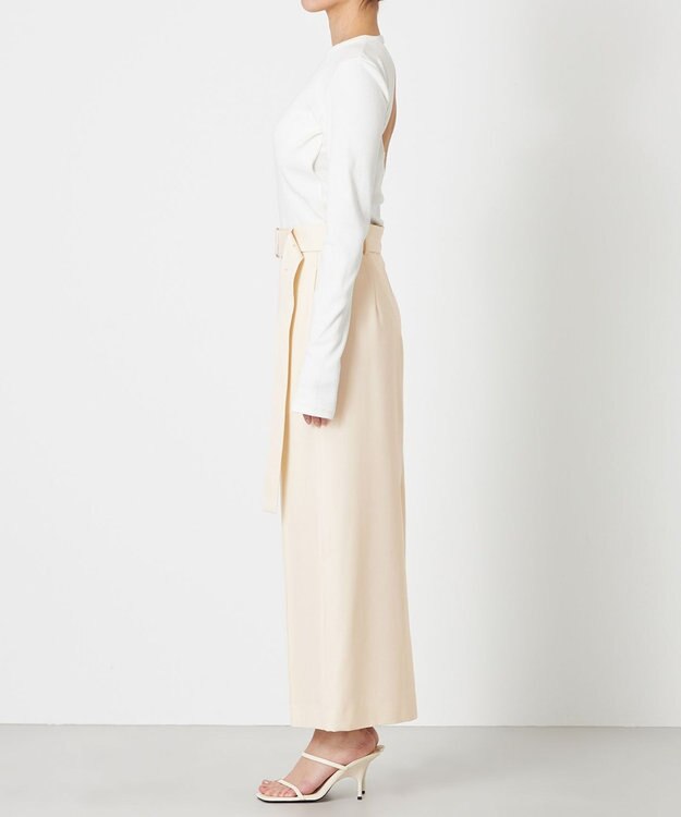 NAVE 【Nave・セットアップ可】ウールポリエステルツイルスカート アイボリー系