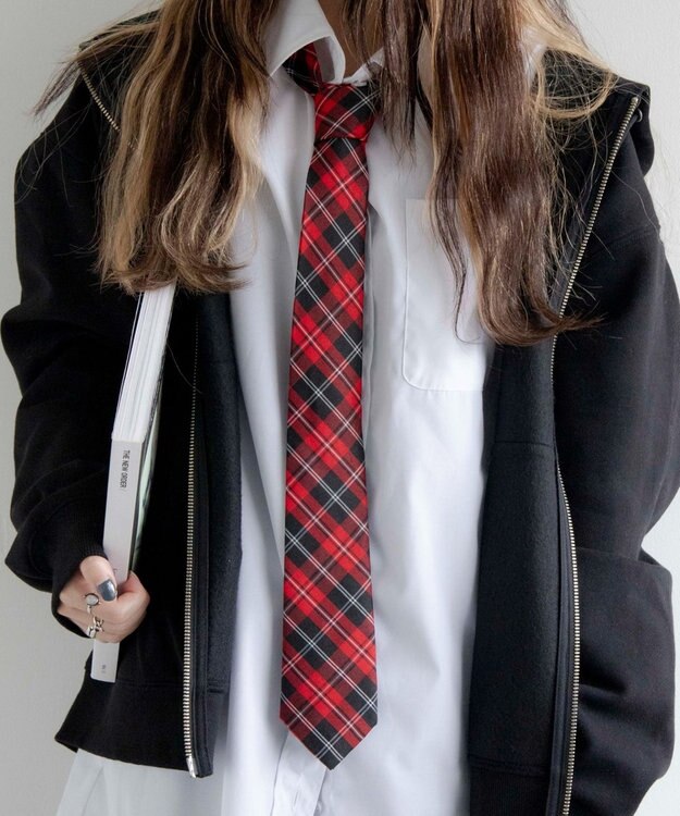 WEGO 【SCHOOL ITEM】柄ネクタイ9 レッドチェック1