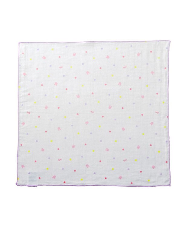 MIKI HOUSE HOT BISCUITS ガーゼハンカチ2枚組セット 白×ピンク