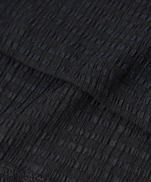 自由区 【洗える】シャーリングジャージー Tシャツ ブラック