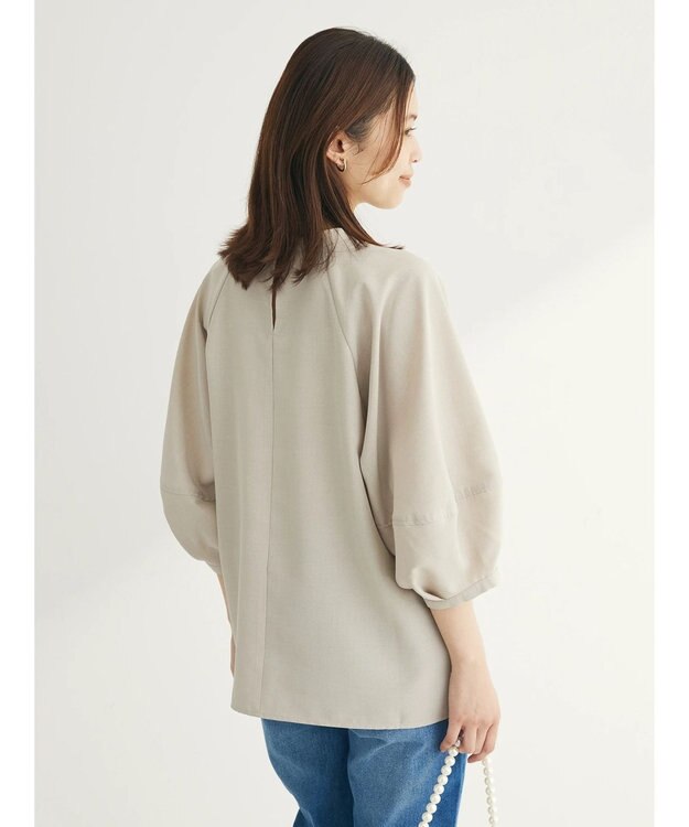 Green Parks 接触冷感　ラグランスリーブブラウス Light Beige