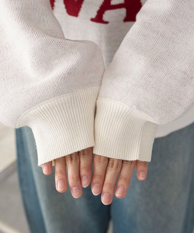 WEGO 【洗える】グラフィックニットBIGプルオーバー 柄8