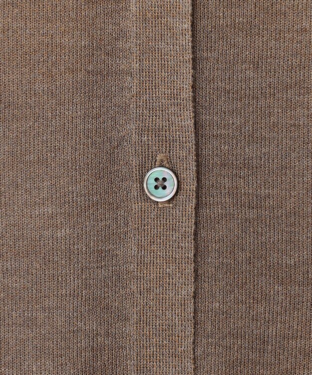 23区 L 【洗える】シャイニーシアー ニット ロングカーディガン ブラウン系