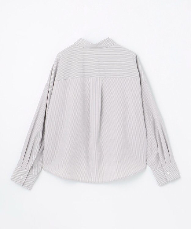 ANY 【手洗い可能/抗菌防臭/速乾/UVカット】ショート丈シャツ グレーピンストライプ