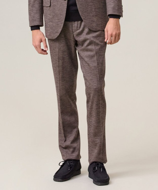 J.PRESS MEN 【セットアップ対応 / ストレッチ】SOFAニット ハイグレードジャージー スラックス ブラウン系8