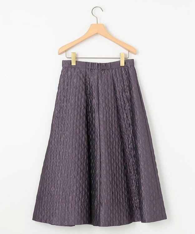 組曲 ジオメトリックフラワージャガード フレアスカート ローズパープル系