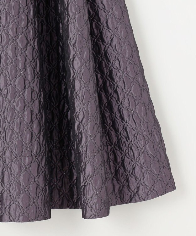 組曲 ジオメトリックフラワージャガード フレアスカート ローズパープル系