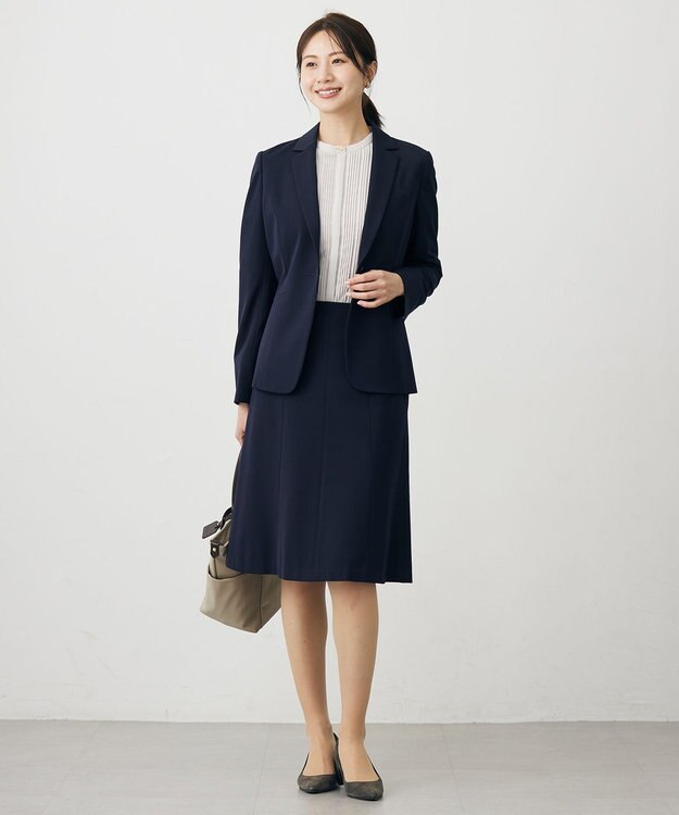 J.PRESS LADIES L 【洗える】T/Rアルガンシルク テーラード ジャケット ネイビー系