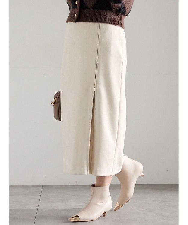 Te chichi スエードサイドZIPスカート オフホワイト