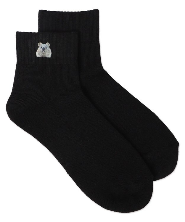 WEGO アニマルプリントショートソックス ブラック