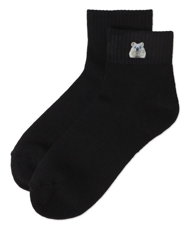 WEGO アニマルプリントショートソックス ブラック